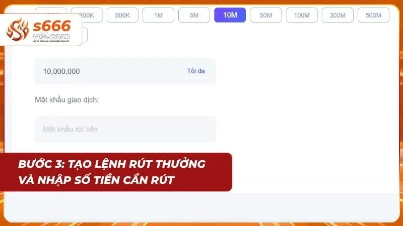 Rút Tiền S666 - Cách Giao Dịch Rút Nhanh Chóng Và Hiệu Quả 5 Tạo lệnh rút xu về tài khoản chính